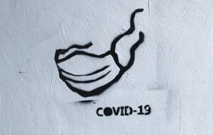 Coronavirus mask graffiti